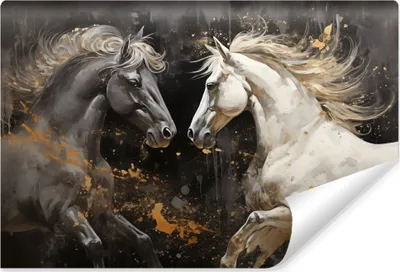 Produktbild von Muralo Selbstklebende Fototapete PFERDE Tiere Abstraktion Wanddekoration 135 cm x 90 cm