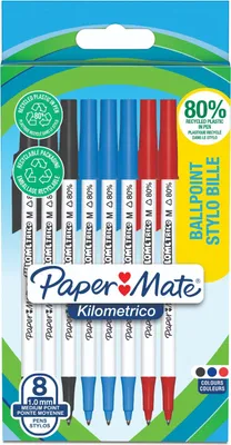 Image de PAPER MATE Kugelschreiber Kilometrico Reycled M Sortiert 8er Blister