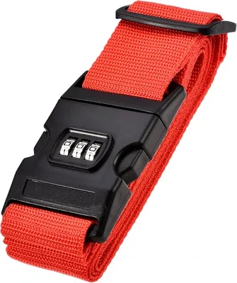Immagine prodotto di Cintura per bagagli rossa con chiusura a codice, polipropilene nylon, 200 cm