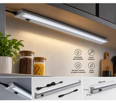 Produktbild von B.K.Licht LED-Unterbauleuchte für Küche 8,5W/1000lm 4000K Titanfarbig