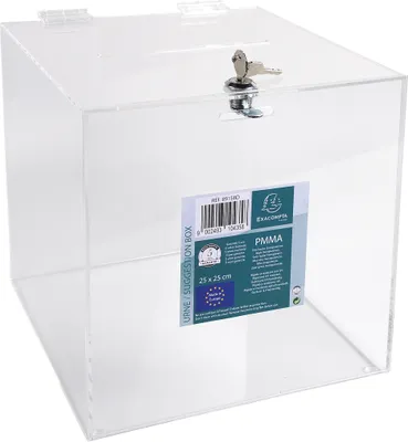 Image de Exacompta Urne transparente fermable à clé 25X25 cm Cristal 89158D