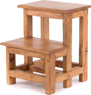 Produktbild von TRITTLEITER "STEP" | 46x37 cm (HxB), Altholz | Tritthocker | Farbe: 08 honigfarben gewachst