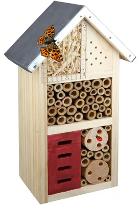 Produktbild von CULT at home Insektenhotel – Nistkasten für Nützlinge – Höhe 26 cm – Bienenhotel, Schmetterlingshaus, Insektenhaus aus Holz, Farbe:braun