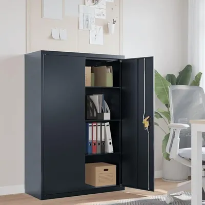 Produktbild von Aktenschränke Abschließbare Metallschrank 90 x 40 x 140 cm Werkzeugschrank Büroschrank Abschließbar Anthrazit Stahlschrank Mehrzweckschrank Metall