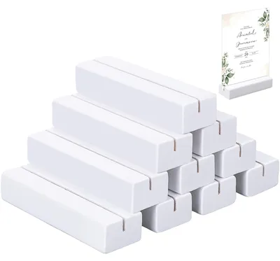 Productafbeelding van Houten kaart houders - 18 stuks - Geschikt voor tafelkaarten en plaatskaarten - 10 x 3 x 2 cm