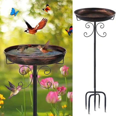 Produktbild von Stehendes Vogelbad aus Metall für den Garten mit 5 Ebenen
