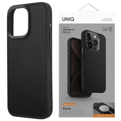 Zdjęcie produktu dla Uniq Etui Keva Iphone 15 Pro Max 6.7" Magclick Charging Czarny/Carbon Black