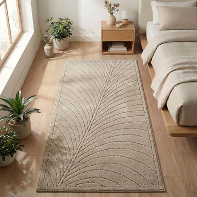 Produktbild von Carpetsale24 Outdoor Teppich, Modern Boho Design, 3D Effekt, Robust und UV-Beständig, ideal für Terrasse Wohnzimmer & Küche, Grösse: 80x150 cm