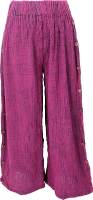 Produktbild von Bequeme Palazzohose, Sommerhose, Musselinhose - Flieder, Damen, Violett, Baumwolle, Hosen