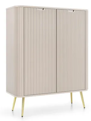 Obrázok produktu pre Selsey Zova - Vysoká dvojdverová skriňa, béžová, 103 cm
