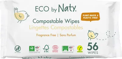 Produktbild von Eco by Naty Baby Feuchttücher - 56 Stück - Umweltfreundlich & Sanft - Natürliche Materialien
