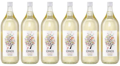 Produktbild von Ionos Weißwein trocken 6x 2,0l | Trockener Weißwein aus Griechenland | Cavino | 12% Vol. | +20ml Jassas Olivenöl