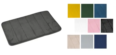 Produktbild von Badematte 40x60cm Badteppich Badvorleger Duschvorleger Badeteppich weich Teppich, Farbe:Grau