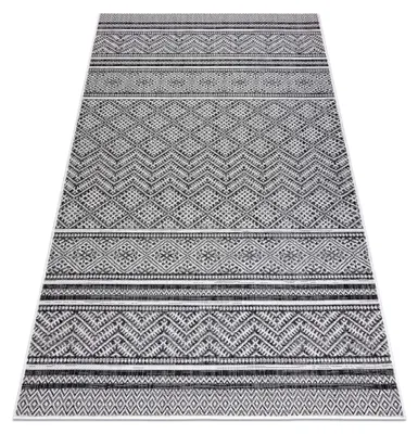 Zdjęcie produktu dla Dywan SZNURKOWY SIZAL SION Zygzag, Romby Boho 22168 płaskie tkanie  / ecru  czarny 140x190 cm