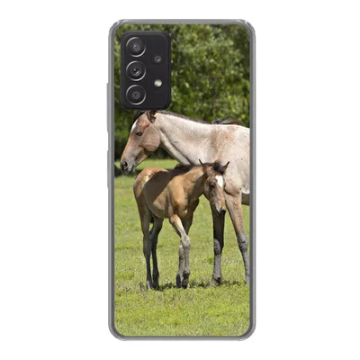 Produktbild von MuchoWow® Handyhülle Schutzhülle Hülle für Samsung galaxy a73 Pferde - Gras - Schatten Silikon Softcase Handy Hülle - Handyhülle