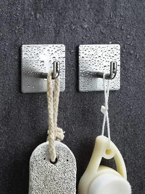 Produktbild von GKA 3 Stück Edelstahl silber Handtuchhaken Haken Selbstklebend Bad Küche Handtuchhalter Kleiderhaken ohne Bohren