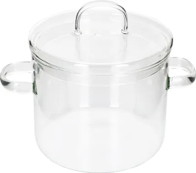 Produktbild von OLLA Glas-Topf klein mit Deckel 1,16 L hitzebeständig Kochtopf Küche