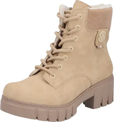 A single beige boot is shown against a white background.