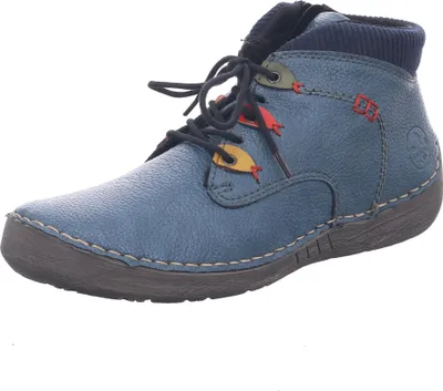 Produktbild von Rieker Damen-Schnürstiefelette gefüttert Blau-Mehrfarbig, Farbe:blau, EU Größe:36