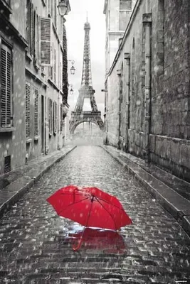 Zdjęcie produktu dla Plakat parasol paris-red