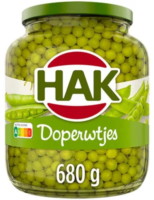 Obrázok produktu pre Hak Doperwtjes Zeer Fijn 680 g – Čerstvý zelený hrášok do polievok a šalátov