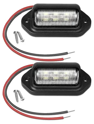 Produktbild von LED-Kennzeichenbeleuchtung 3W 500lm 12-24V Schwarz 2 Stück