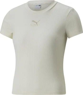 Produktbild von Puma Classics Ribbed Slim T-shirt Beige S Frau Beige S
