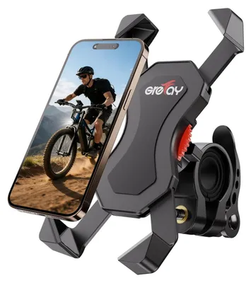 Produktbild von Fahrradhandyhalterung Handyhalter Lenkerhalterung - 360 Grad drehbar - 3,5 bis 6,5 Zoll - Lenkerdurchmesser 22 bis 32 mm - Mit 4 Sicherheitsclips - Für Fahrrad, Motorrad und Roller