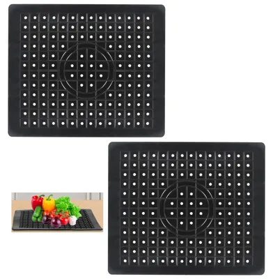 Spülbeckeneinlage 2er-Pack, 31,4x26 cm, TPR-Gummi, schwarz