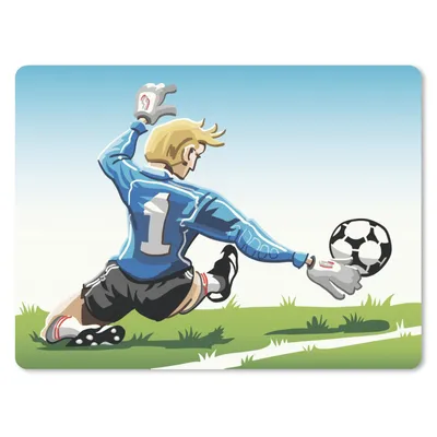Produktbild von MuchoWow® Mauspad Mousepad Eine Illustration eines Torwarts, der den Fußball stoppt - Jungen - Mädchen - Kinder 23x19 cm - Mousepads - Maus Mat - Pad - Mausunterlage - Schreibtischunterlage - Mauspad