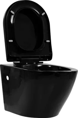 Produktbild von Wand-WC ohne Spülrand Keramik Schwarz