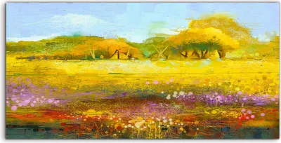 Produktbild von Coloray Acrylbild 100x50  Wandbild Acrylbilder Abstrakte bunte Malerei Landschaft
