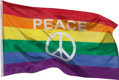 Produktbild von PHENO FLAGS Peace Flagge 90 x 150 cm Fahne Frieden Regenbogen 2 Metallösen