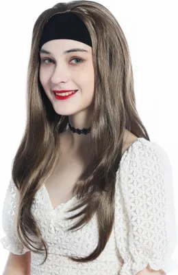 Produktbild von WIG ME UP Perücke Halbperücke Stirnband lang glatt braun mittelbraun H9306-18