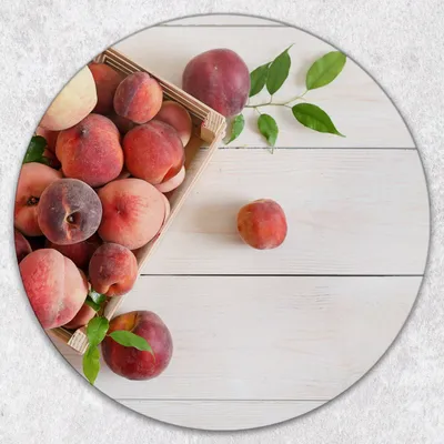 Produktbild von Glas-Herdabdeckplatten Glaskeramikkochfeld-Abdeckung Spritzschutz Glas Runden Schneidebrett fi40 cm - Obst Holz