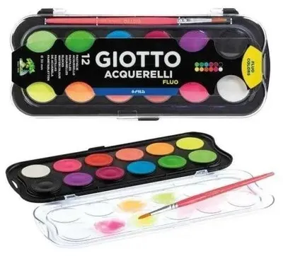 Immagine prodotto di Acquerelli Fluo, 12 colori - Giotto