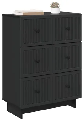 Produktbild von vidaXL Schubladenschrank Schwarz 66 x 34,5 x 90 cm Holzwerkstoff