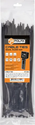 Produktbild von Kabelbinder, Nylon, schwarz, 3 x 250 mm, 100 Stück, Polax