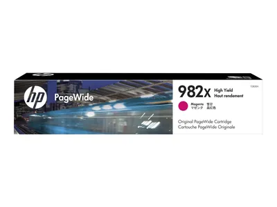 The image shows the packaging of an HP PageWide ink cartridge.