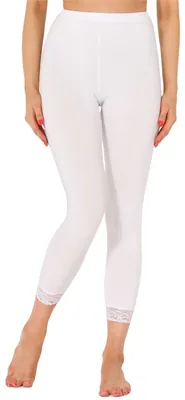 Image de Leggings 7/8 pour femme Merry Style avec dentelle MS10-342 (blanc, XL)