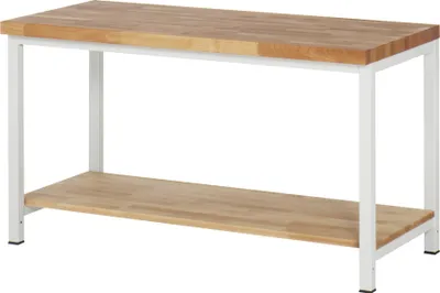 Produktbild von Werkbank mit Holz Ablageboden - 840 x 1.500 x 700 mm (HxBxT) - Traglast 1.250 kg - Buche