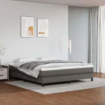 Immagine prodotto di Letto a molle con materasso grigio 160x200 cm in ecopelle