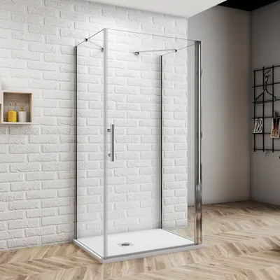 Produktbild von U-From Duschkabine 90x90x90cm (Seitenwand:90cm) Eckeinstieg Drehtür Duschtür Duschabtrennung