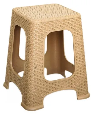 Produktbild von 5 Stück Hocker aus Kunststoff - Universell für Camping, Garten und Zuhause - Beige, 45 x 38 cm
