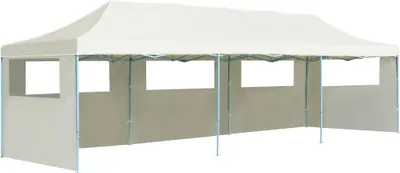 Image de Maison Exclusive - Tente pliante Pop-Up pour fêtes avec 5 parois latérales, 3 x 9 m, couleur crème