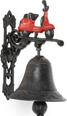 Produktbild von Moritz Türglocke Glocke Vespa Roller Rot Wandglocke Gartendeko Gusseisen Rustikal Antik Design Stil Retro Klingel