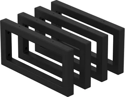Productafbeelding van Ibenzoa® Wandconsole en wastafelhouder, 30 x 15 cm, 4-delig, metalen constructie met matte zwarte poedercoating – Wandbeugel voor wastafel en plank