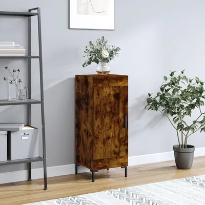 Image de vidaXL Sideboard chêne fumé 34,5x34x90 cm bois composite