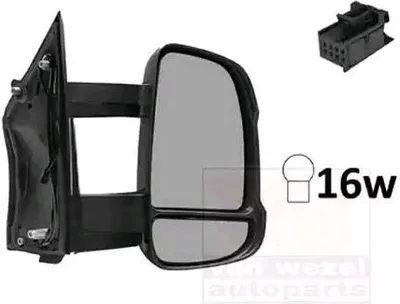 Produktbild von VAN WEZEL 1651818 Außenspiegel Seitenspiegel Rechts für FIAT Ducato Kastenwagen (250, 290) Konvex Beheizt