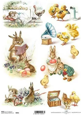 Produktbild von ITD Reispapier Decoupage Bastelpapier Softpapier Serviettentechnik, Ostern R842